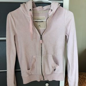 HOLLISTER LIGHT PINK VELVET TRACKSUIT